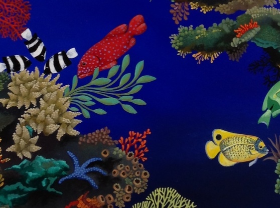 (CreativeWork) Reef with Mangrove Trees by Johanna Hildebrandt. Acrylic. Shop online at Bluethumb.