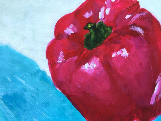 (CreativeWork) A Capsicum  by Katrina Hills. Acrylic. Shop online at Bluethumb.