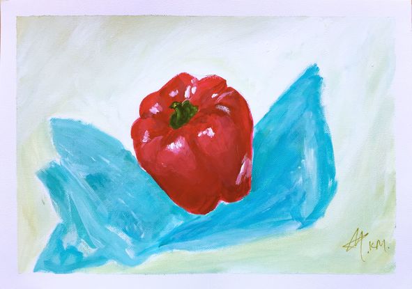 (CreativeWork) A Capsicum  by Katrina Hills. Acrylic. Shop online at Bluethumb.