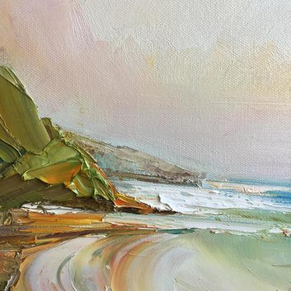 (CreativeWork) Secluded beach by Liliana Gigovic. Oil. Shop online at Bluethumb.