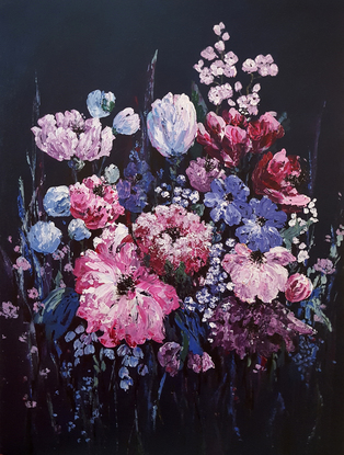 (CreativeWork) Blooms & Blossom by Helen Miles PSV. Acrylic. Shop online at Bluethumb.