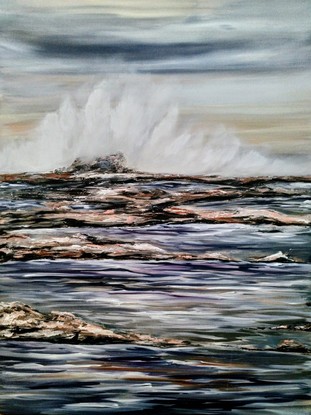 (CreativeWork) Raw Coast  by Amanda Skye Mulder. Acrylic. Shop online at Bluethumb.