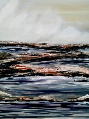 (CreativeWork) Raw Coast  by Amanda Skye Mulder. Acrylic. Shop online at Bluethumb.