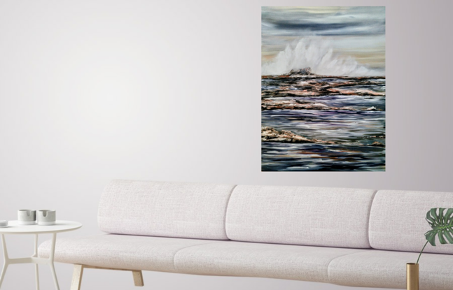 (CreativeWork) Raw Coast  by Amanda Skye Mulder. Acrylic. Shop online at Bluethumb.