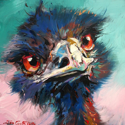 (CreativeWork) Emu 39 by Jos Coufreur. Acrylic. Shop online at Bluethumb.