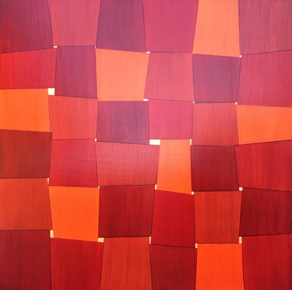 (CreativeWork) orange windows  by John Cottrell. Acrylic. Shop online at Bluethumb.