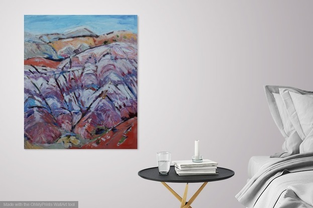 (CreativeWork) SANTA FE MOUNTAINS by Maureen Finck. Oil. Shop online at Bluethumb.