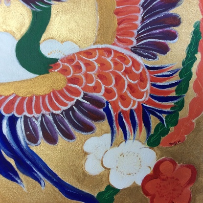 (CreativeWork) Oriental Charm by Fiona McNair. Acrylic. Shop online at Bluethumb.