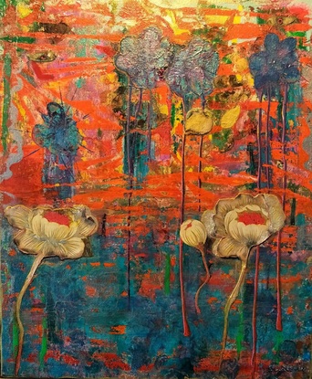 (CreativeWork) jealous flowers by Gordon Carmichael. Mixed Media. Shop online at Bluethumb.