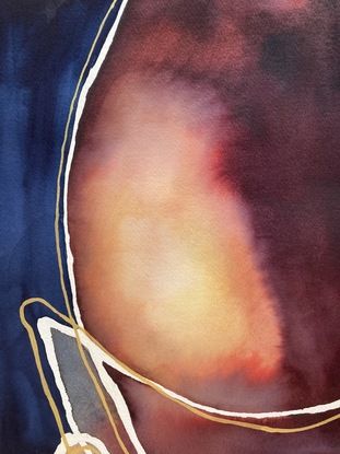 (CreativeWork) Cosmic Egg by Kara Mandel. Watercolour. Shop online at Bluethumb.