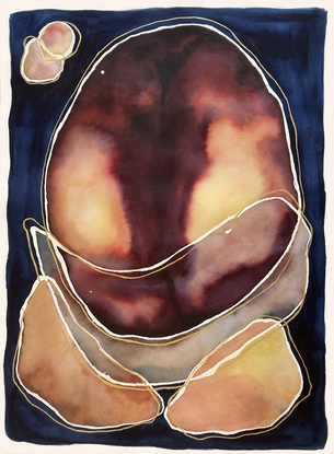 (CreativeWork) Cosmic Egg by Kara Mandel. Watercolour. Shop online at Bluethumb.