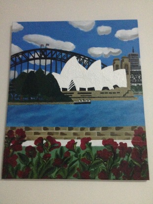 (CreativeWork) opera house sydney   by heba hejazi. Acrylic. Shop online at Bluethumb.