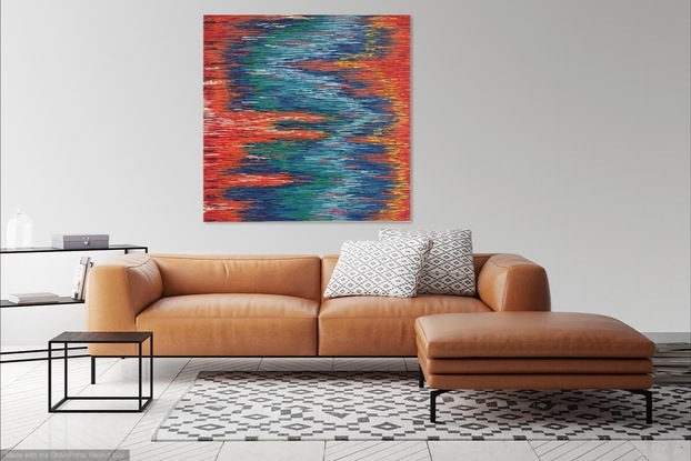 (CreativeWork) The embers of horizon by Francisco Burgos. Acrylic. Shop online at Bluethumb.