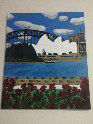 (CreativeWork) opera house sydney    by heba hejazi. Acrylic. Shop online at Bluethumb.