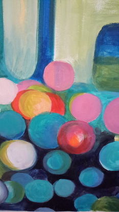 (CreativeWork) FLOW WITH THE BUBBLES AND SMILE WHEN THEY POP! by Lise Staff. Acrylic. Shop online at Bluethumb.