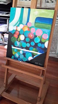 (CreativeWork) FLOW WITH THE BUBBLES AND SMILE WHEN THEY POP! by Lise Staff. Acrylic. Shop online at Bluethumb.