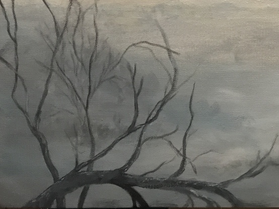 (CreativeWork) Winter Mist by Karen Pillay. Acrylic. Shop online at Bluethumb.