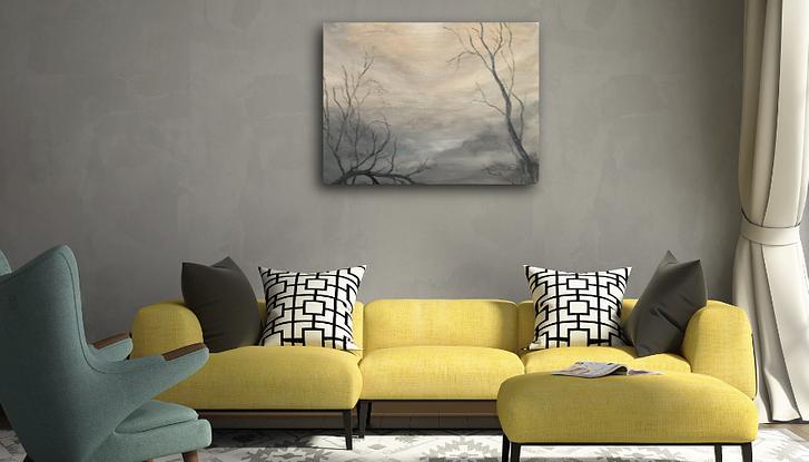 (CreativeWork) Winter Mist by Karen Pillay. Acrylic. Shop online at Bluethumb.