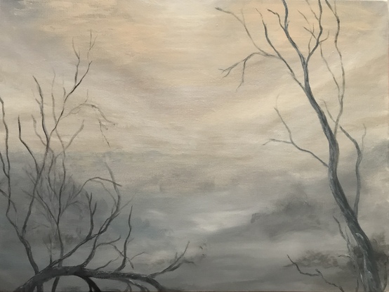 (CreativeWork) Winter Mist by Karen Pillay. Acrylic. Shop online at Bluethumb.