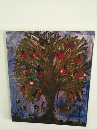 (CreativeWork) Tree of love  by heba hejazi. Acrylic. Shop online at Bluethumb.