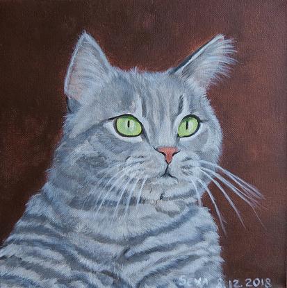 (CreativeWork) "Smokey" by Seva Popa. Acrylic. Shop online at Bluethumb.