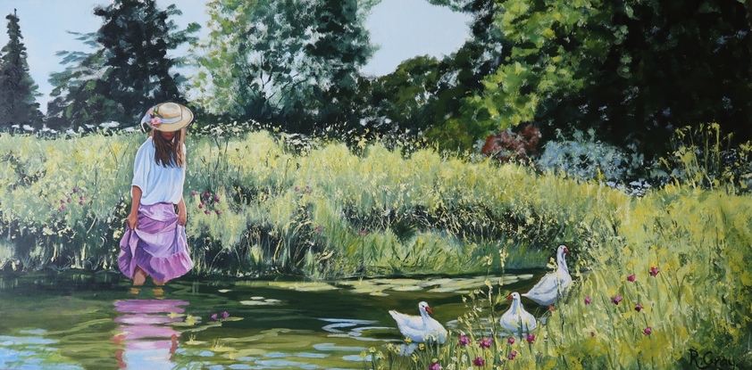 (CreativeWork) On Golden Pond by Robyn Gray. Acrylic. Shop online at Bluethumb.