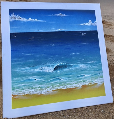 (CreativeWork) Little Wave by Jake Graham. Mixed Media. Shop online at Bluethumb.