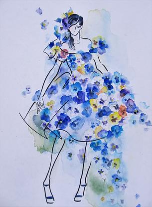 (CreativeWork) Pansy No.02 by Iko Maddox. Watercolour. Shop online at Bluethumb.