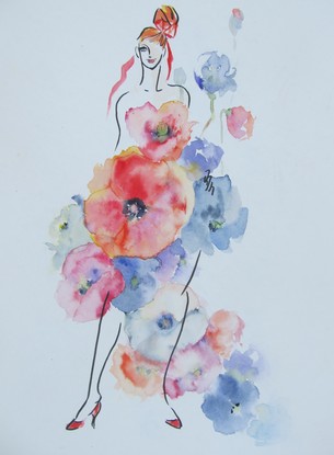 (CreativeWork) Poppy flower No.03 by Iko Maddox. Watercolour. Shop online at Bluethumb.