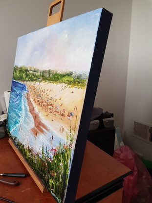 (CreativeWork) Freshwater Beach NSW by Carmen Iglesias. Oil. Shop online at Bluethumb.