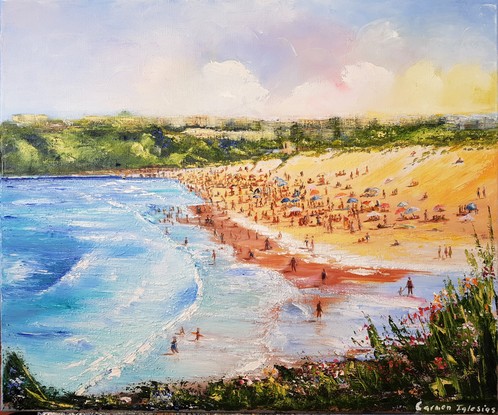 (CreativeWork) Freshwater Beach NSW by Carmen Iglesias. Oil. Shop online at Bluethumb.