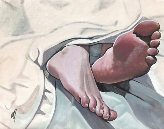 (CreativeWork) Feet by Ross Morgan. Acrylic. Shop online at Bluethumb.