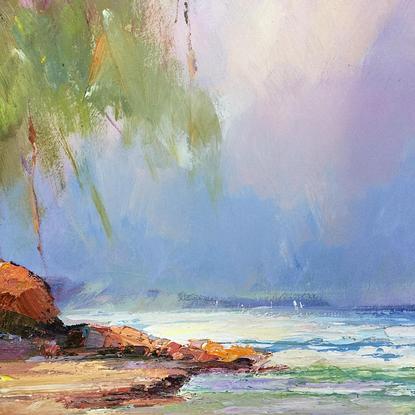 (CreativeWork) Low tide at Inverloch beach  2 by Liliana Gigovic. Oil. Shop online at Bluethumb.