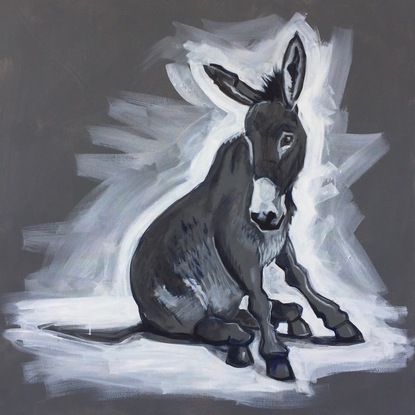 (CreativeWork) Grey Donkey (sketch) by Ross Morgan. Acrylic. Shop online at Bluethumb.