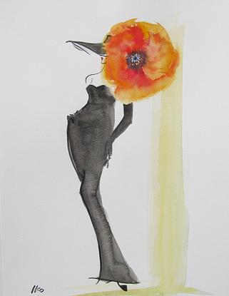 (CreativeWork) Poppy flower No.04 by Iko Maddox. Mixed Media. Shop online at Bluethumb.