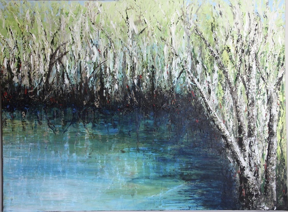 (CreativeWork) Billabong by Diane Stewart. Acrylic. Shop online at Bluethumb.