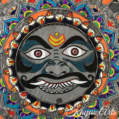 (CreativeWork) Rahu - north lunar nodes by kayas arts. Acrylic. Shop online at Bluethumb.