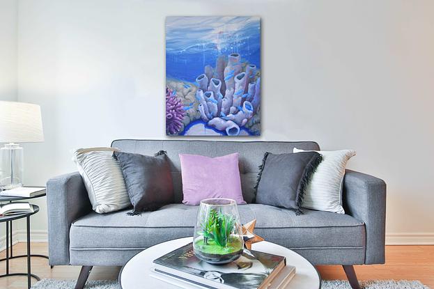 (CreativeWork) Oceans' Blush II by Jenny Berry. Acrylic. Shop online at Bluethumb.