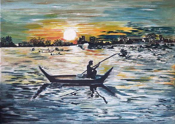 (CreativeWork) Waiting for my dawn by Bhawna Verma. Oil. Shop online at Bluethumb.