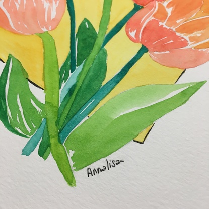 (CreativeWork) Flowers Modern Tulips 2/2  by annalisa amato. Watercolour. Shop online at Bluethumb.