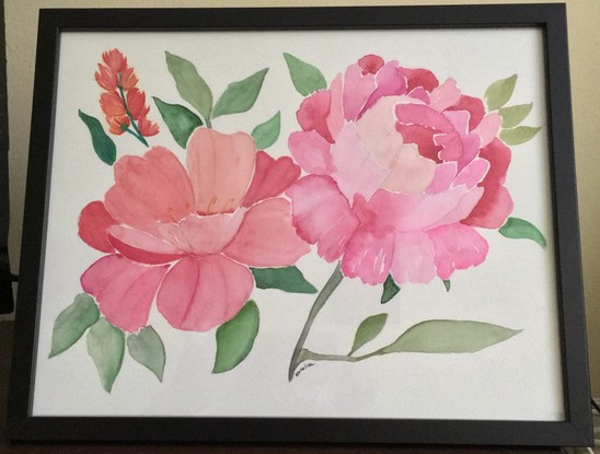 (CreativeWork) Flowers Modern watercolor by annalisa amato. Watercolour. Shop online at Bluethumb.