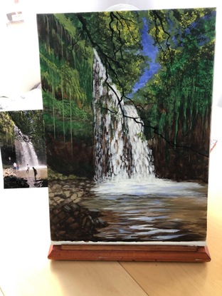 (CreativeWork) Killen Falls by Jacqueline Costaganna. Acrylic. Shop online at Bluethumb.