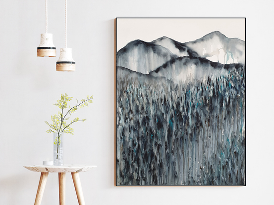 (CreativeWork) Field of Dreams at Midnight (Original Watercolour Landscape on Paper) by Leni Kae. Watercolour. Shop online at Bluethumb.