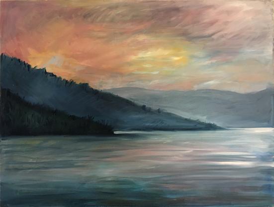 (CreativeWork) Picton Crossing by Sal Baker. Oil. Shop online at Bluethumb.