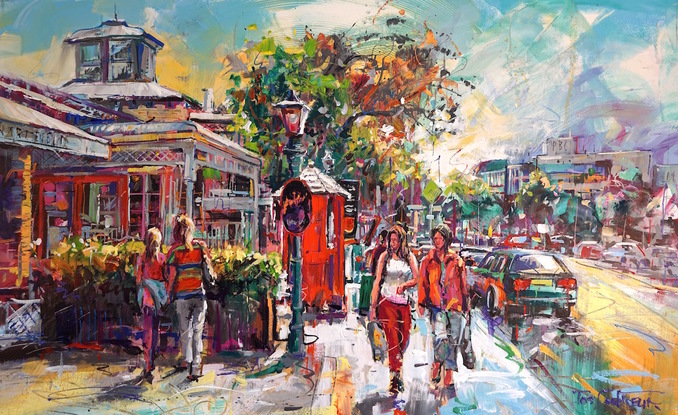 (CreativeWork) Parnell, Auckland by Jos Coufreur. Acrylic. Shop online at Bluethumb.