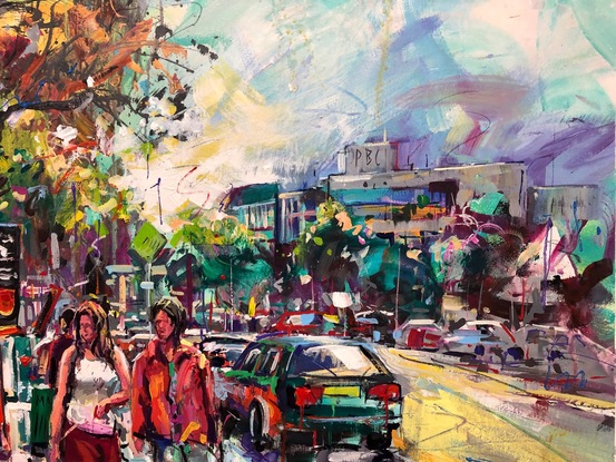 (CreativeWork) Parnell, Auckland by Jos Coufreur. Acrylic. Shop online at Bluethumb.