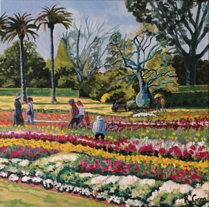 (CreativeWork) Carnival Time in Queens Park  by Robyn Gray. Acrylic. Shop online at Bluethumb.