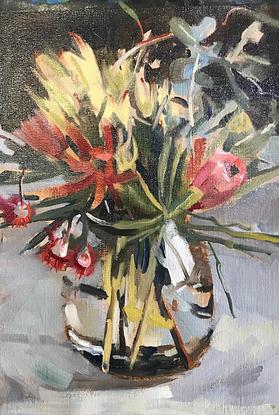 (CreativeWork) Native floral 2 by Ray Wilson. Oil. Shop online at Bluethumb.