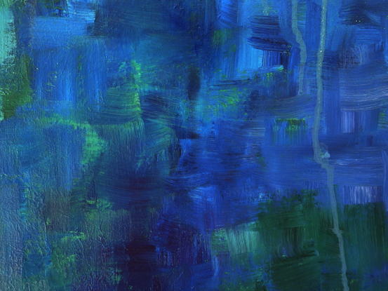 Stunning blues and greens in this lovely abstract.
