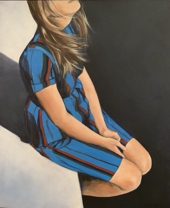 (CreativeWork) Blue Dress by Christine Huntley Harris. Acrylic. Shop online at Bluethumb.